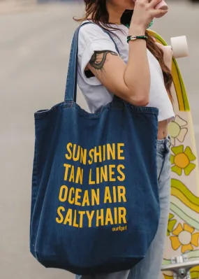 Sunshine Tan Lines Organic Denim Shopper