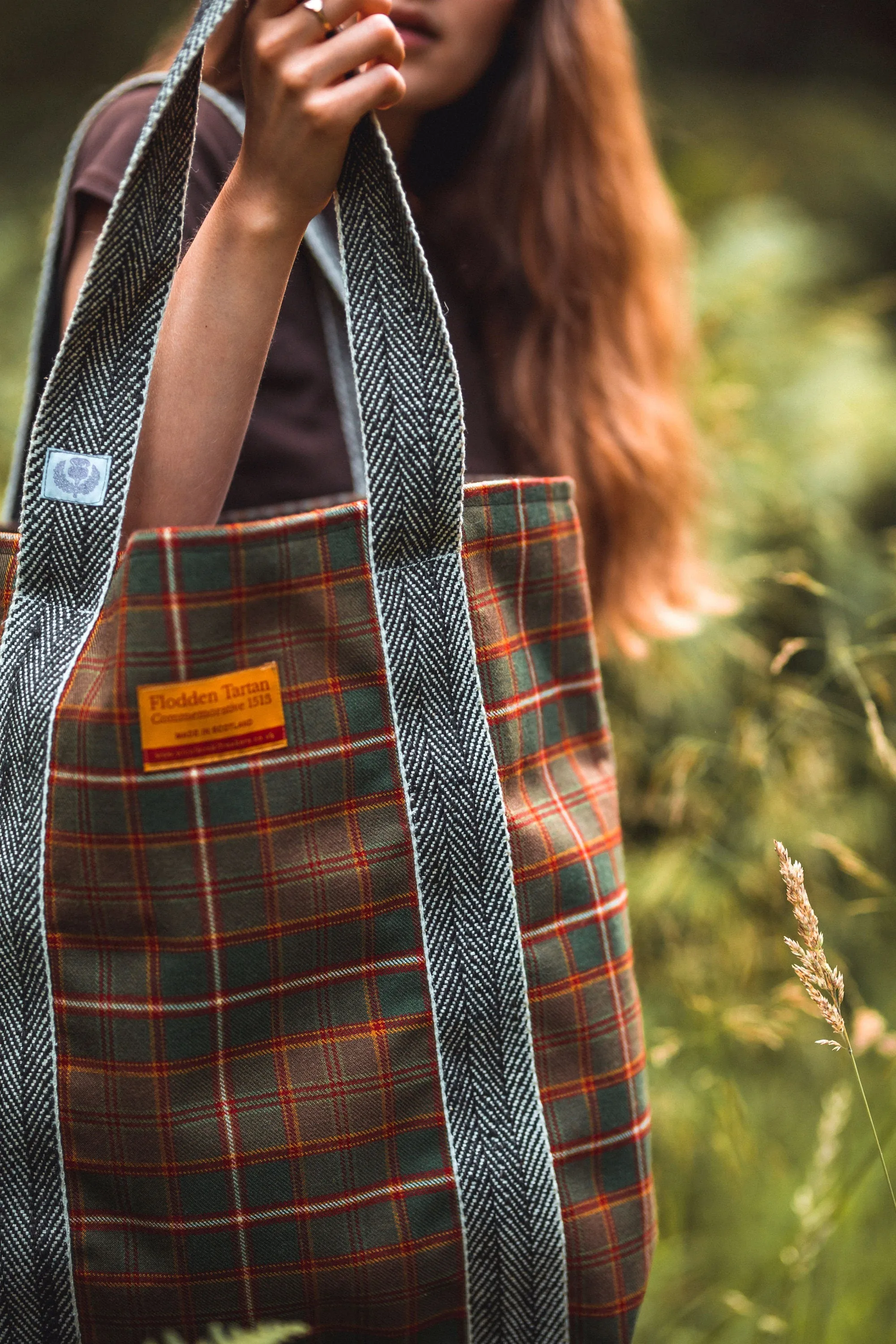 Teasel Oversized Scottish Wool Tote bag with Liberty Print Lining by LoullyMakes