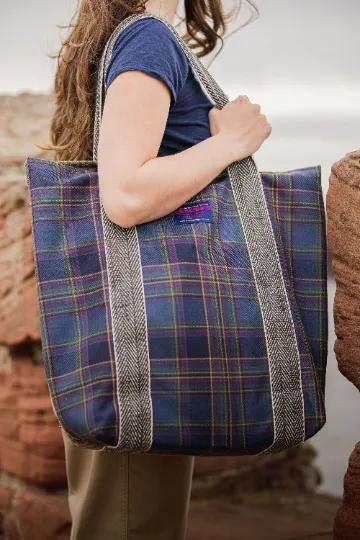 Teasel Oversized Scottish Wool Tote bag with Liberty Print Lining by LoullyMakes