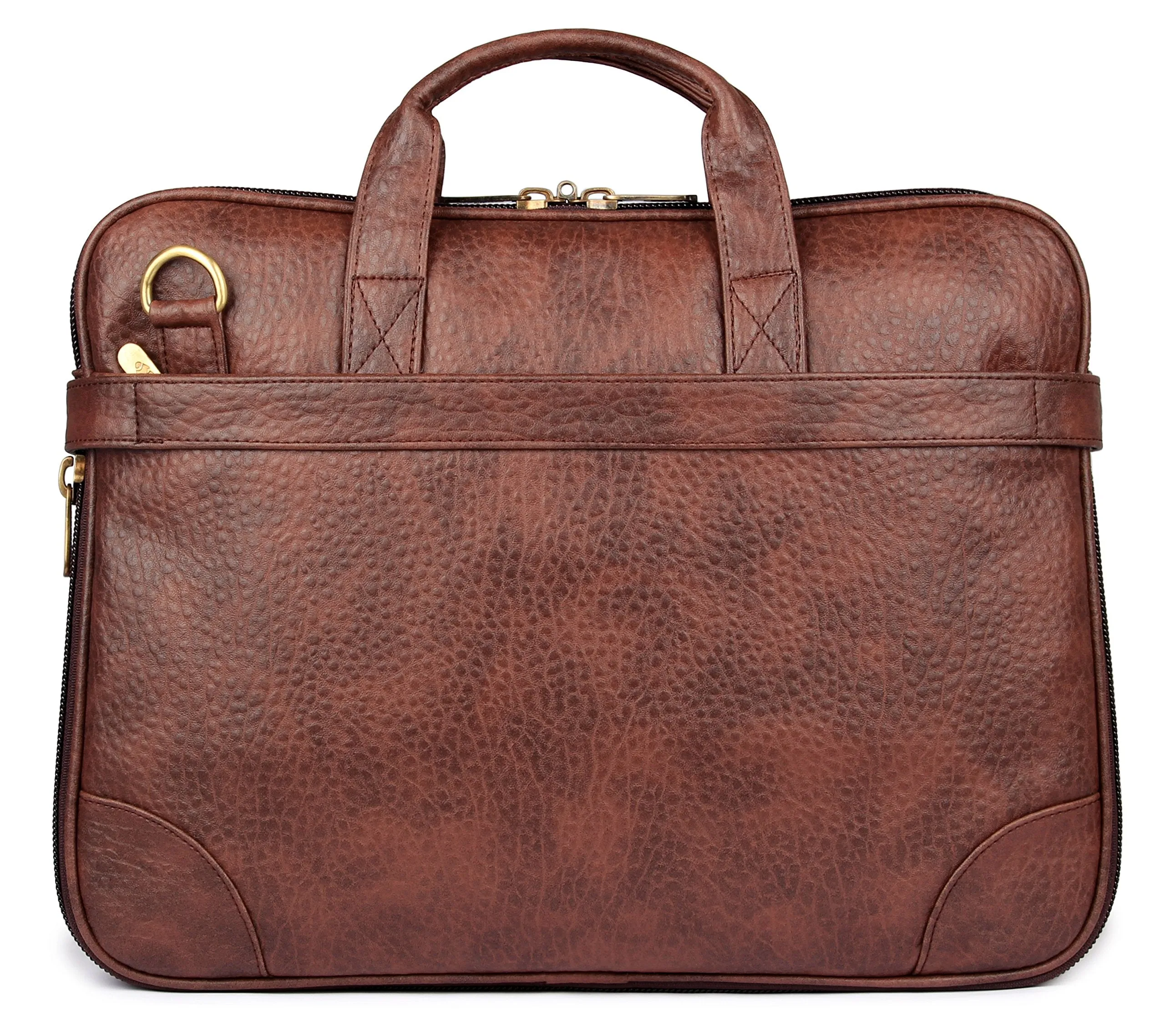 The Clownfish Royal Faux Leather Cinnamon 15.6 inch Laptop Briefcase