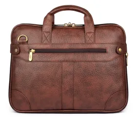 The Clownfish Royal Faux Leather Cinnamon 15.6 inch Laptop Briefcase