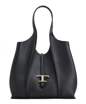 TODS T TIMELESS SHOPPING BAG BLACK MEDIUM