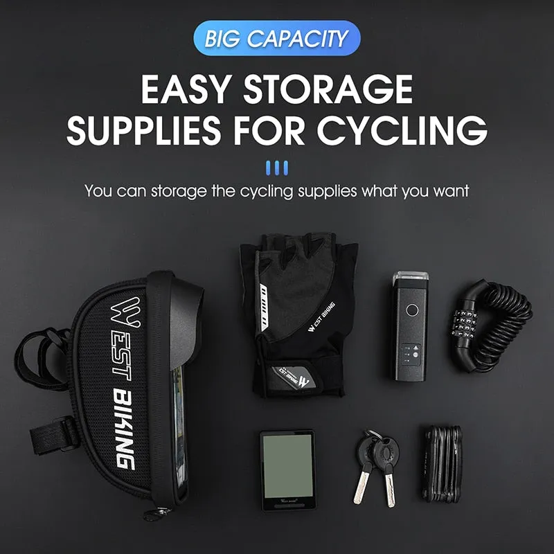 Touch Screen Bicycle Bag MTB Road Bike Handlebar Phone Bag Front Frame Reflective Cycling Accessories Panniers