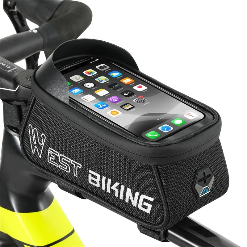 Touch Screen Bicycle Bag MTB Road Bike Handlebar Phone Bag Front Frame Reflective Cycling Accessories Panniers