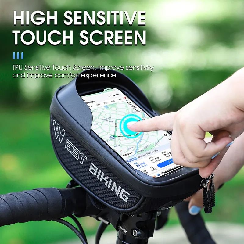 Touch Screen Bicycle Bag MTB Road Bike Handlebar Phone Bag Front Frame Reflective Cycling Accessories Panniers