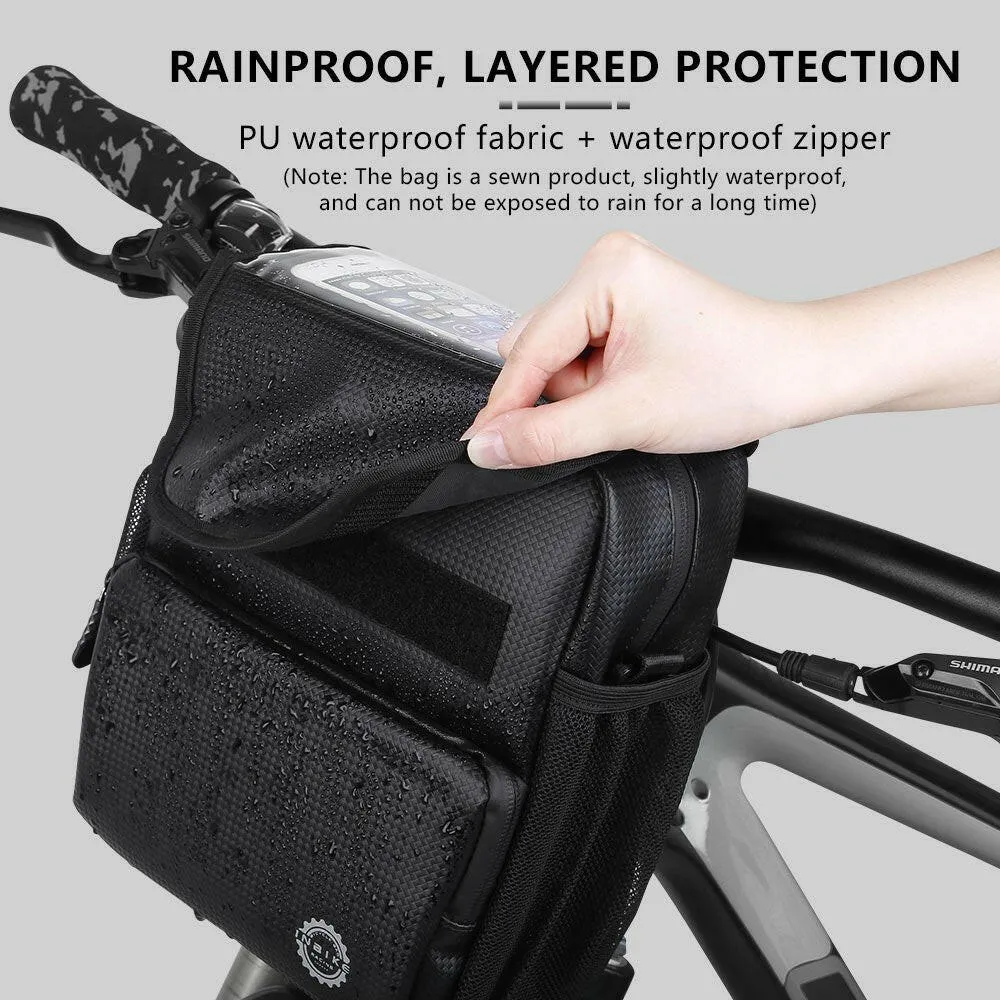 Touch Screen Bike Handlebar Bag Waterproof Bicycle Front Bag Road Mountain Bike Bag Bicycle Frame Bag Bike Pouch Cycling Accessories