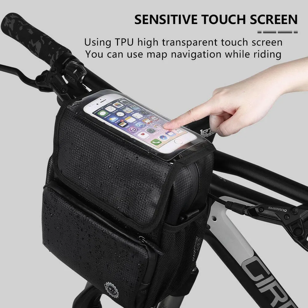 Touch Screen Bike Handlebar Bag Waterproof Bicycle Front Bag Road Mountain Bike Bag Bicycle Frame Bag Bike Pouch Cycling Accessories