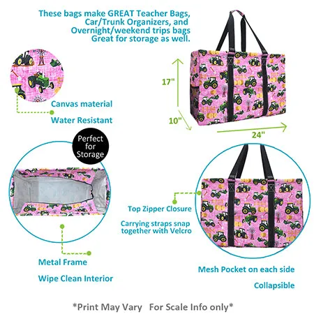 Tractor Field Mega Shopping Utility Tote Bag