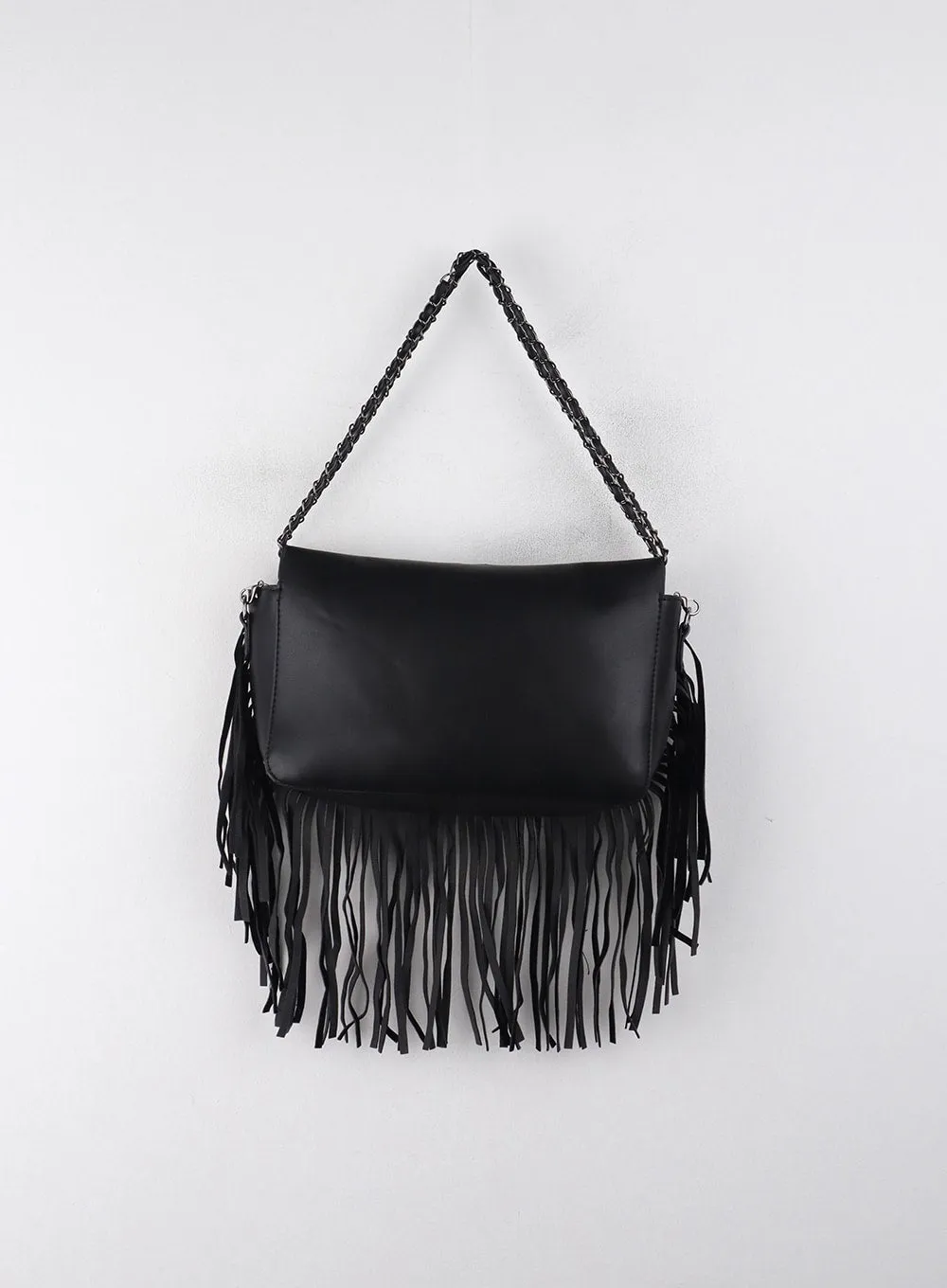 Two-Way Strap Fringe Suede Shoulder Bag CJ410