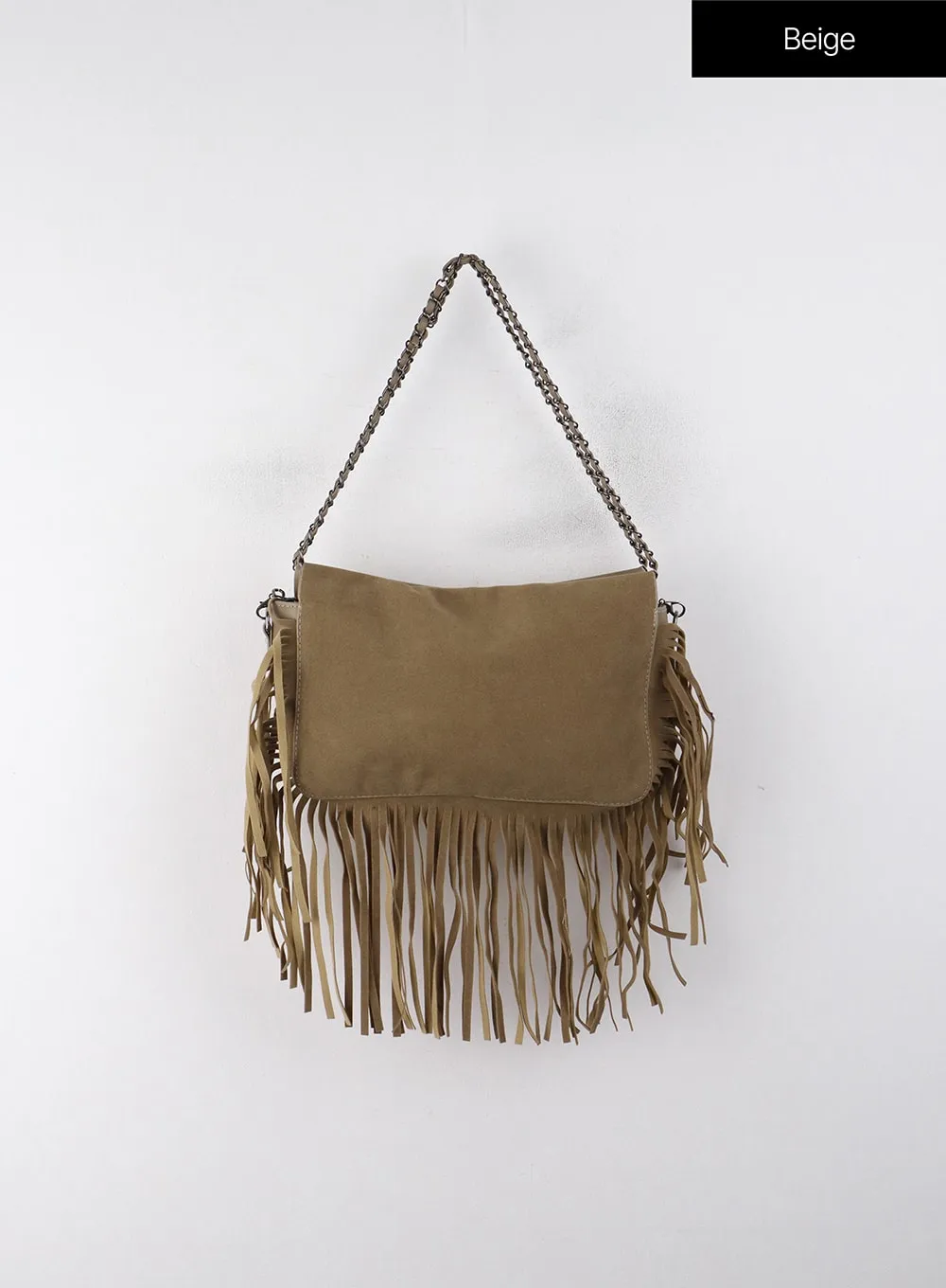 Two-Way Strap Fringe Suede Shoulder Bag CJ410