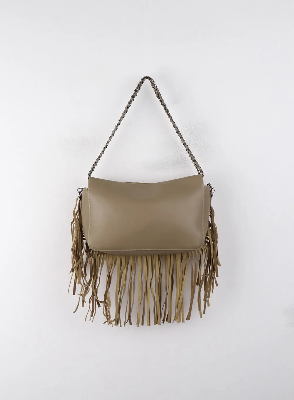 Two-Way Strap Fringe Suede Shoulder Bag CJ410