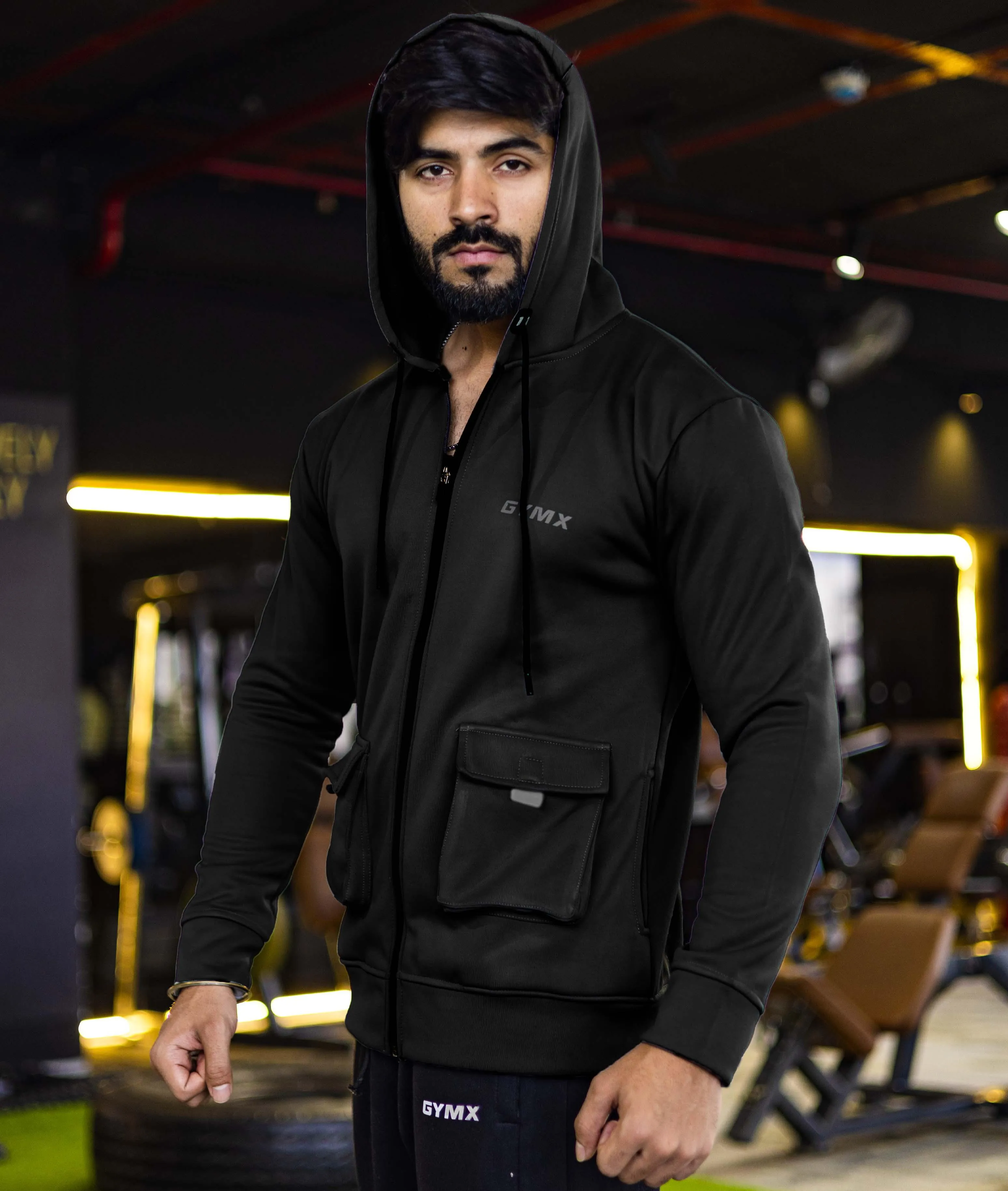 Ultimate Cargo Hoodie: Night Black (4 Pockets)