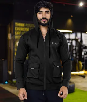 Ultimate Cargo Hoodie: Night Black (4 Pockets)