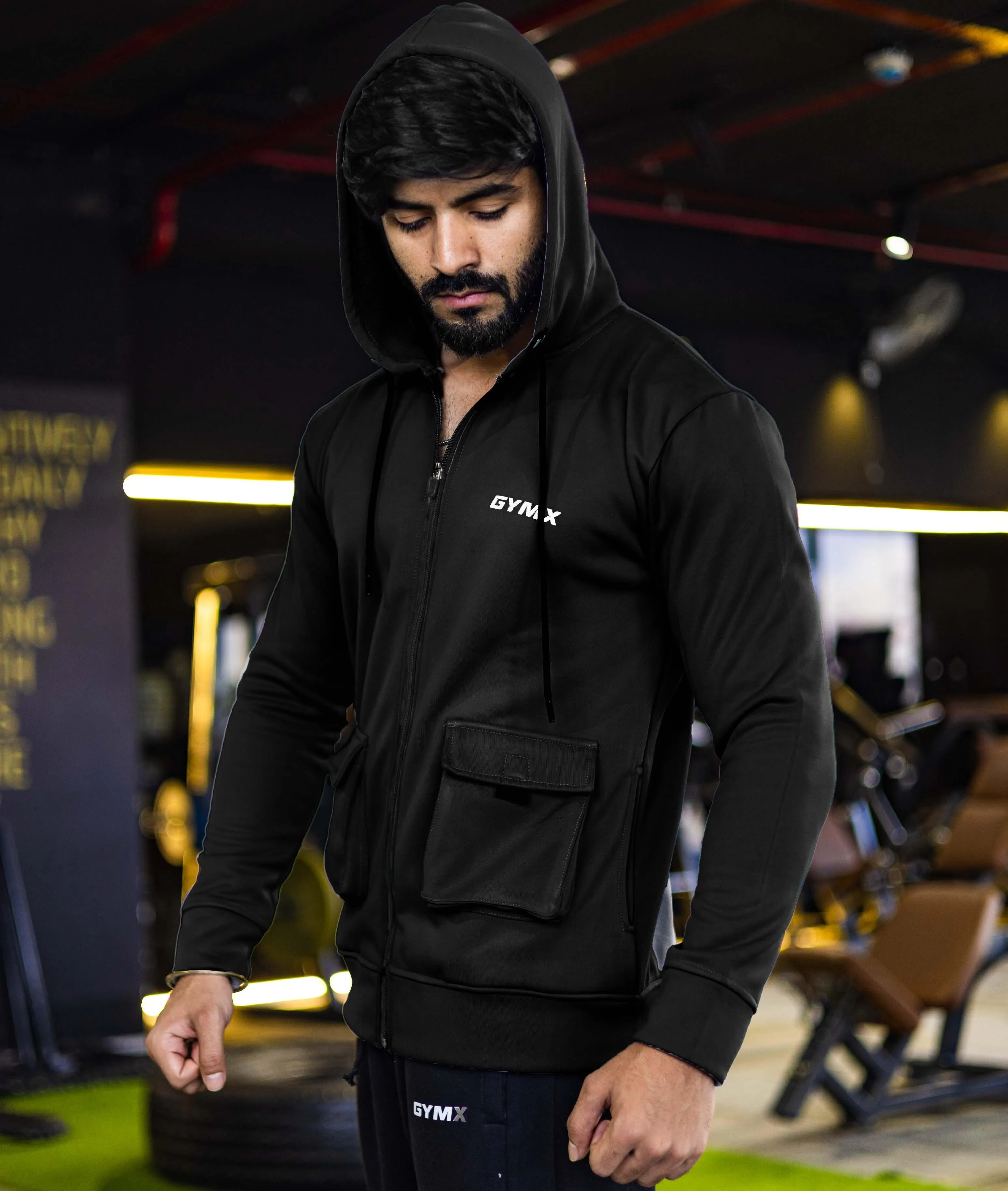 Ultimate Cargo Hoodie: Night Black (4 Pockets)