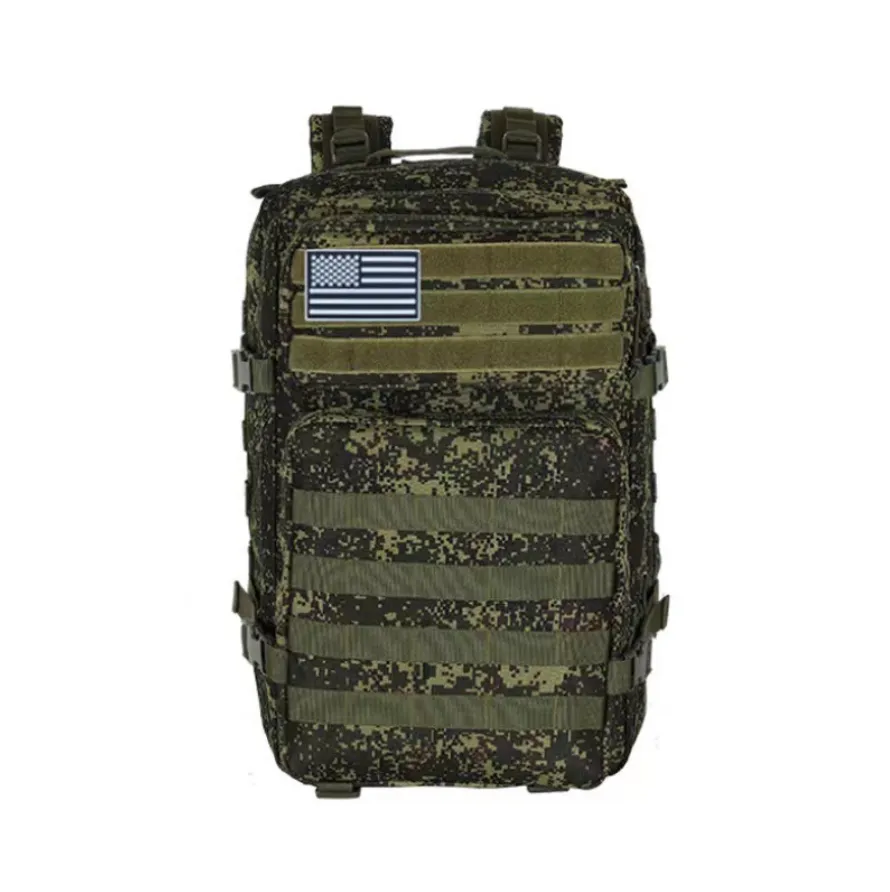 USA flag printing Outdoor 3P multi-functional 45L large-capacity tactical backpack camouflage field waterproof sports mountaineering backpack