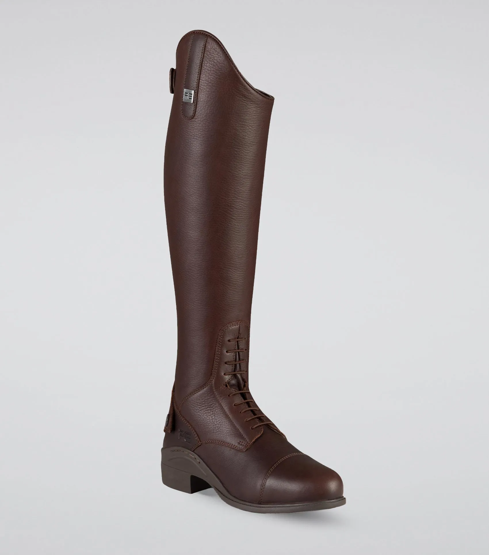 Vallardi Ladies Leather Field Tall Riding Boot Brown (Wide Calf)