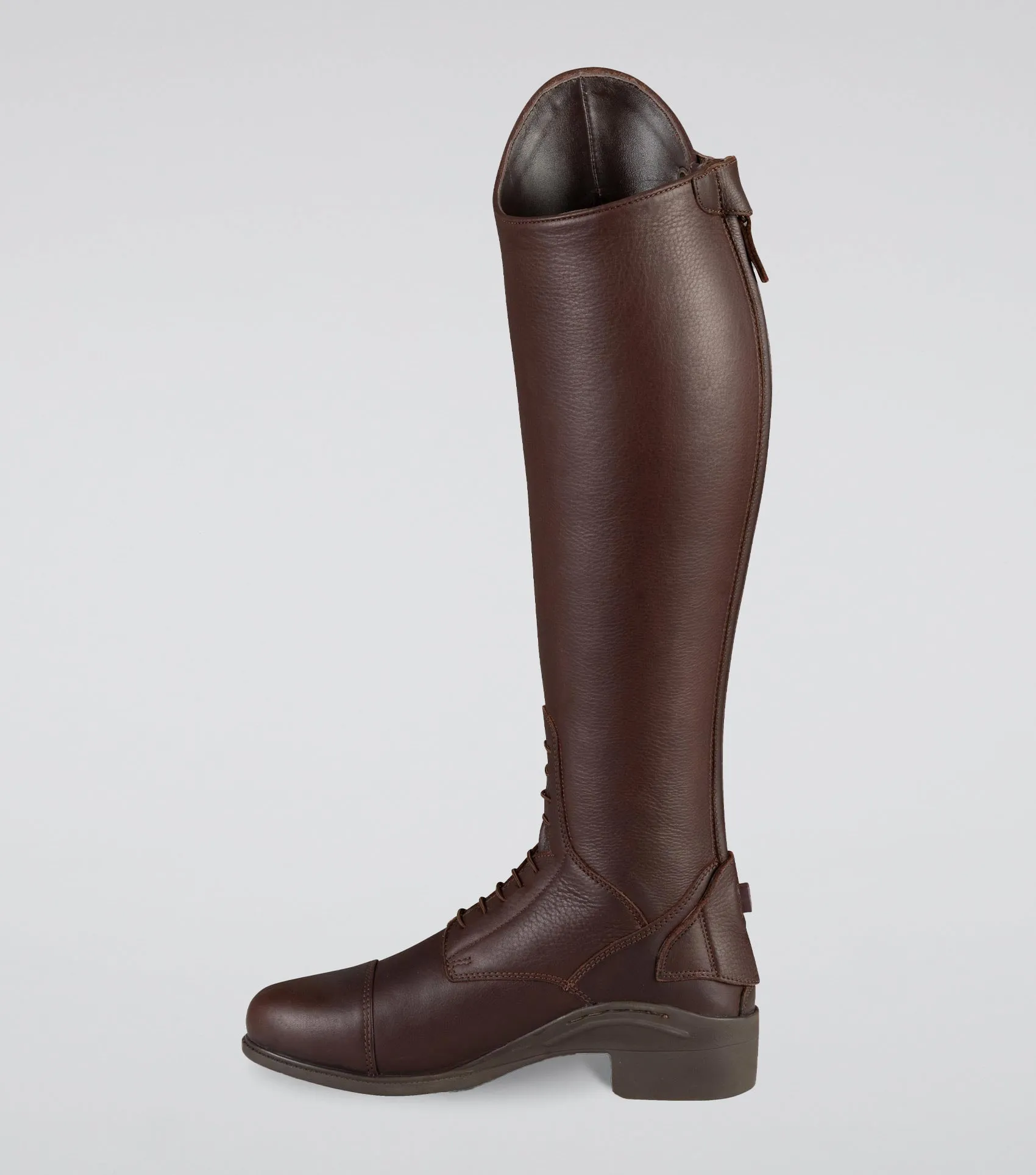 Vallardi Ladies Leather Field Tall Riding Boot Brown (Wide Calf)