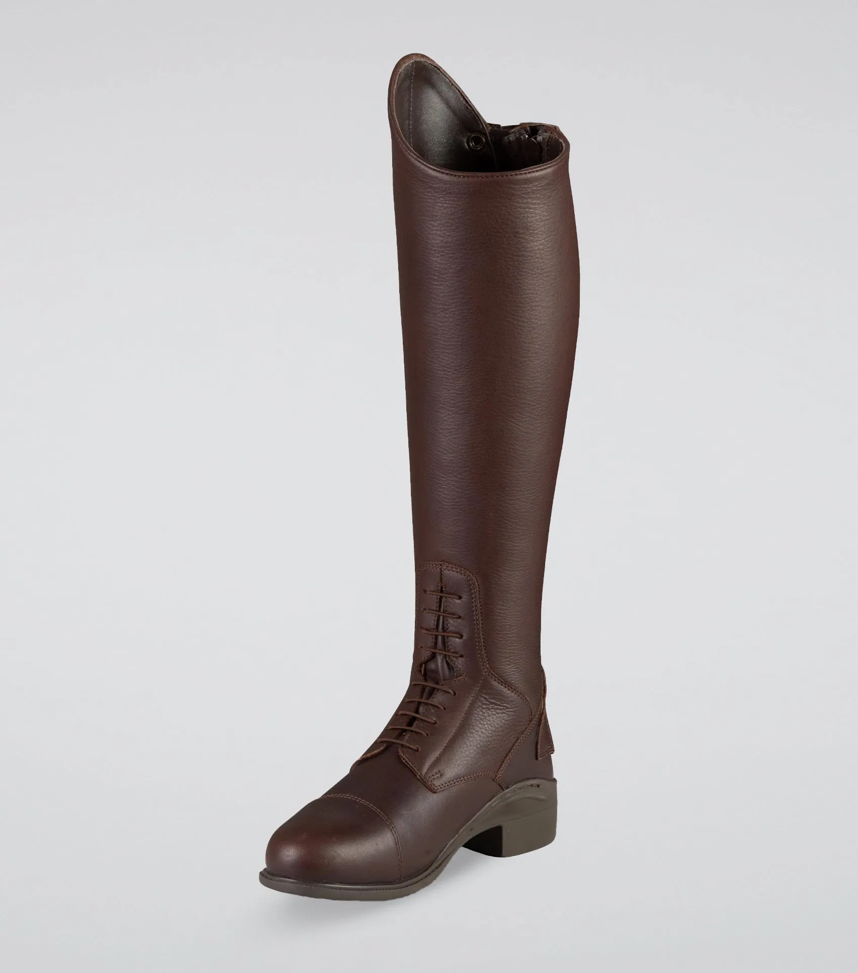 Vallardi Ladies Leather Field Tall Riding Boot Brown (Wide Calf)