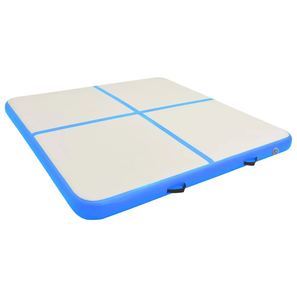 vidaXL Inflatable Gymnastics Mat with Pump 200x200x15 cm PVC Blue