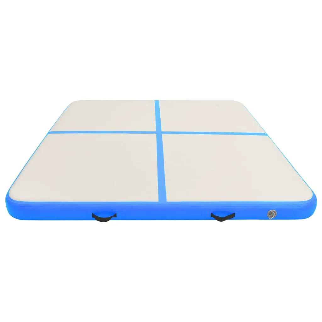 vidaXL Inflatable Gymnastics Mat with Pump 200x200x15 cm PVC Blue