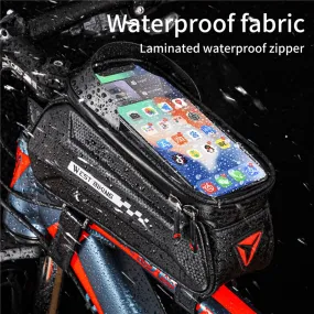 Waterproof Bicycle Bag Front Frame Touch Screen Phone Bag MTB Road Bike Saddle Bag Reflective Cycling Accessories