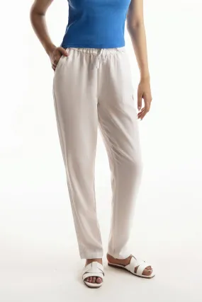 White Paper Bag Waist Trousers