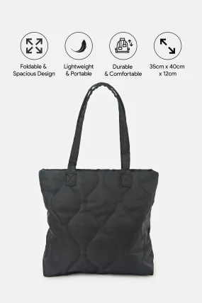 Women Black Printed Shopper Bag