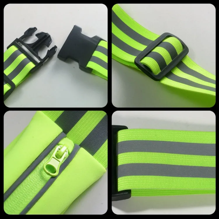 Women Men Running Bag Adjustable Reflective Waist Pouch Pack, Spec: Only Belt(Fluorescent Green)