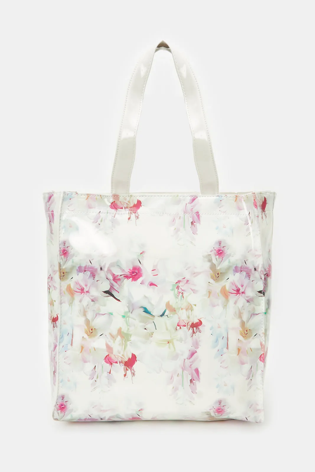 Women White Printed Shopper