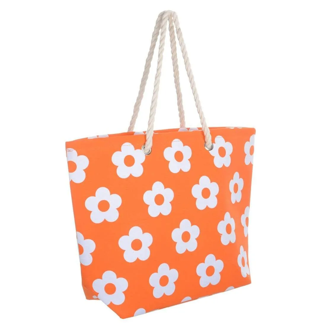 Womens Flower Canvas Beach Shoulder Bag Shopping Tote (Slight Seconds)