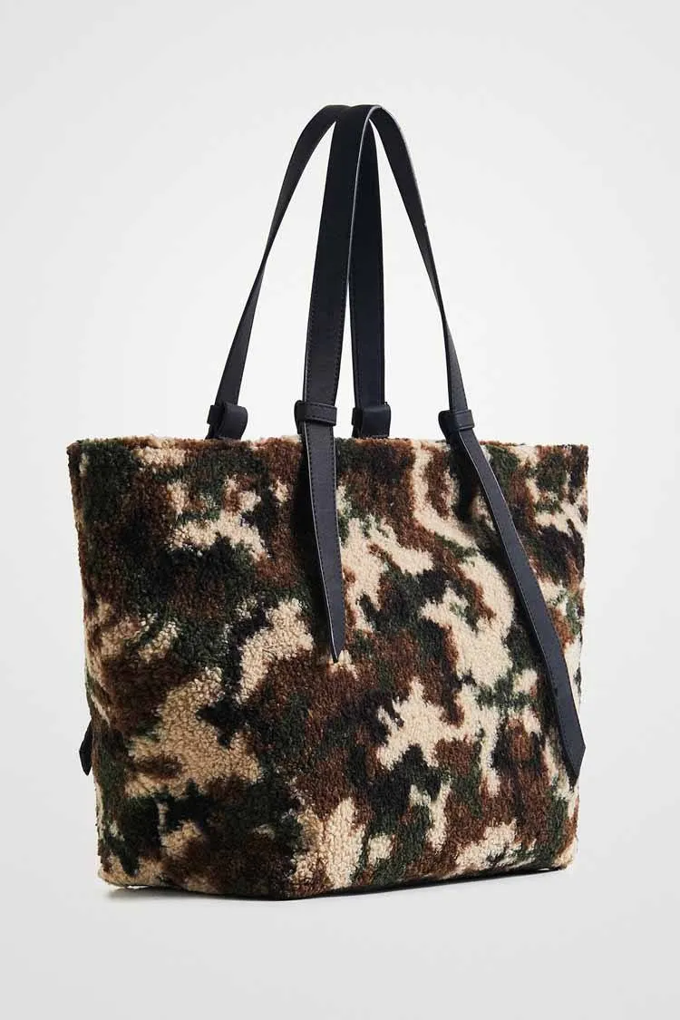 Wool Shopping Bag in Army | FINAL SALE