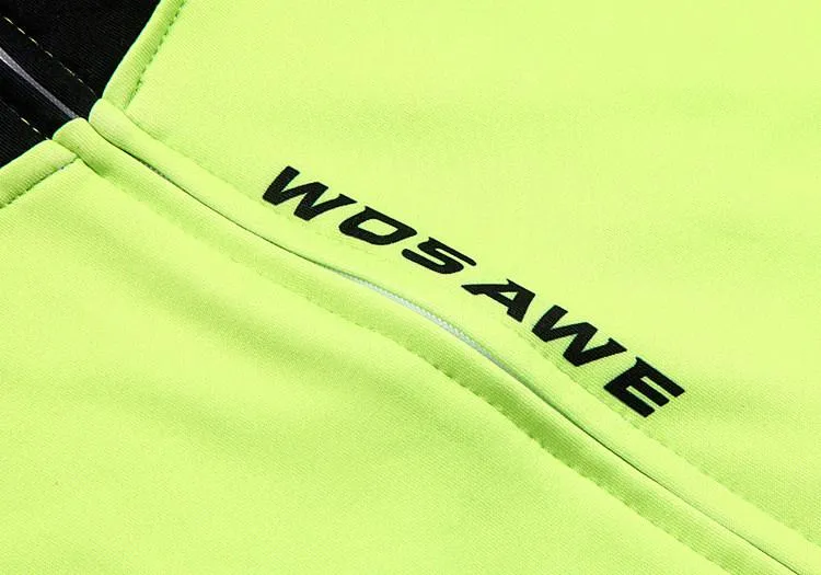 WOSAWE Green Black Long Sleeve Cycling Jersey