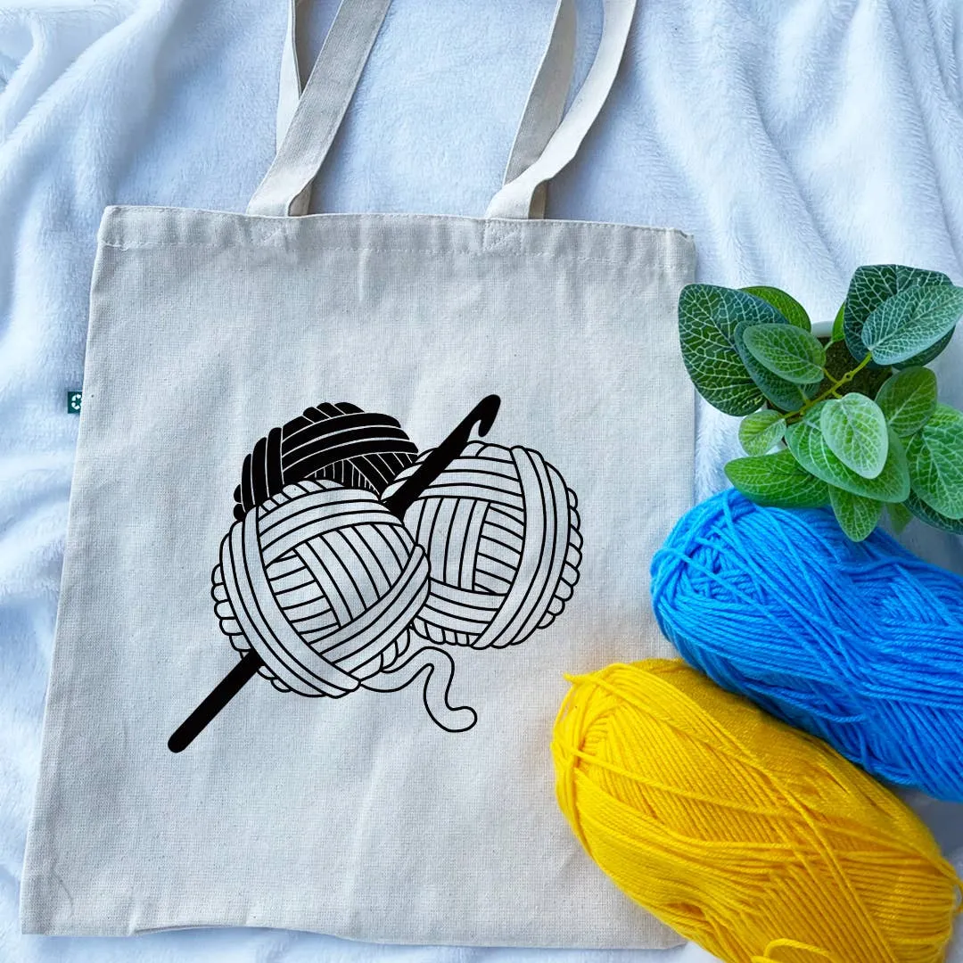 Yarn Balls Crocheter & Knitter Recycle Tote Bag, Custom Bag