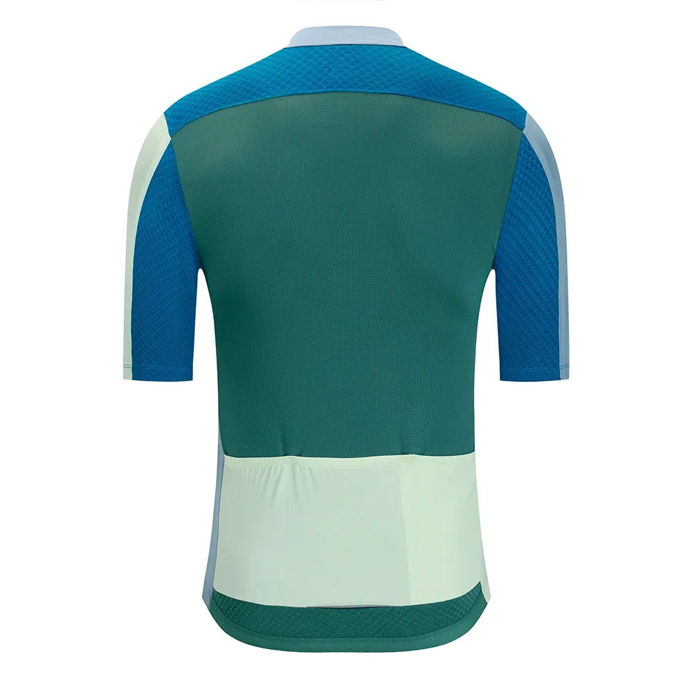 YKYW 2024 Men's New Cycling Jersey Moisture Wicking Quick Dry Multiple Color Combinations Colorblocking Light Blue Light Green