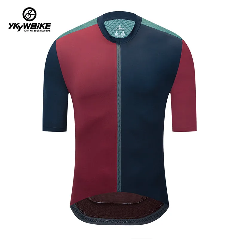 YKYW 2024 Men's New Cycling Jersey Moisture Wicking Quick Dry Multiple Color Combinations Colorblocking Light Blue Light Green