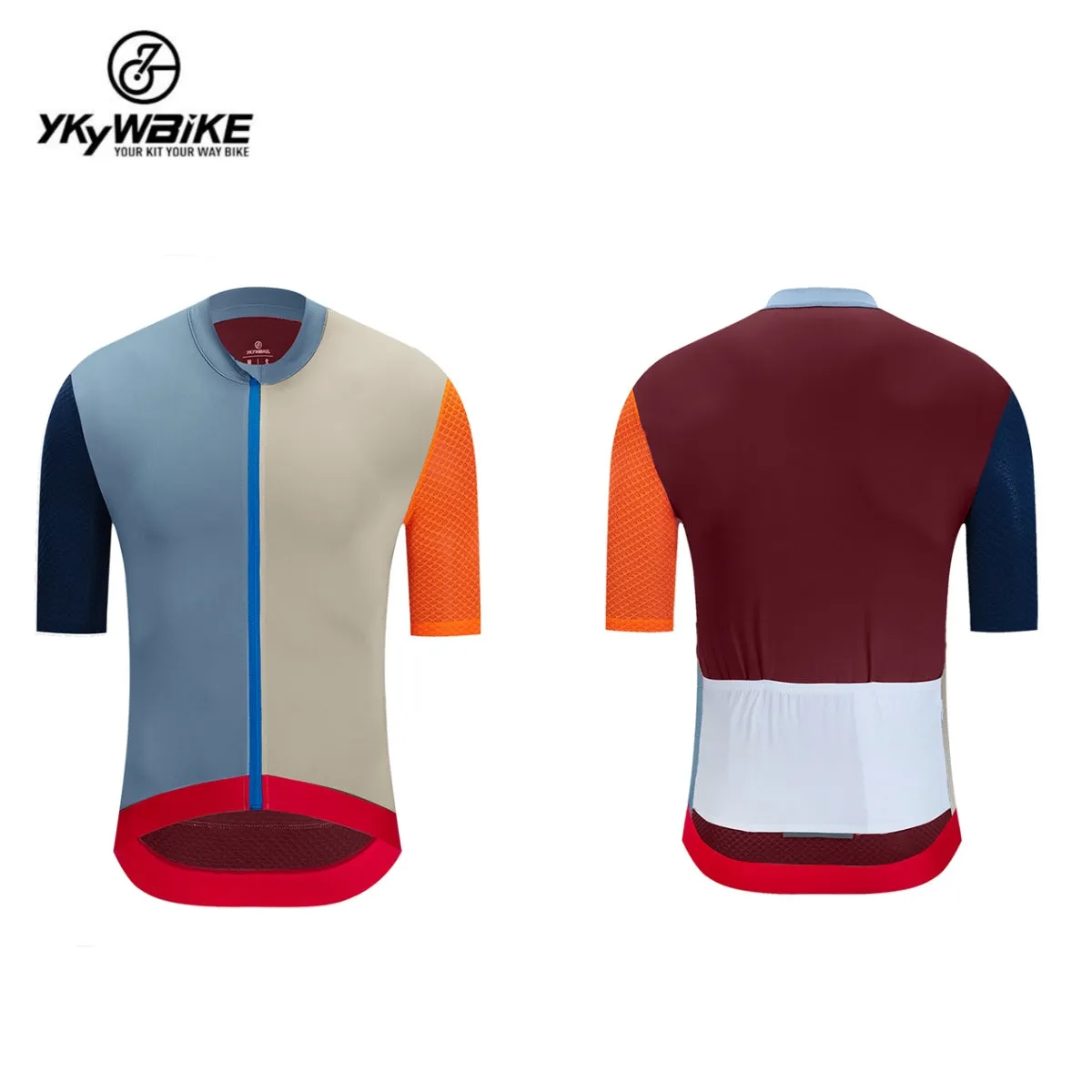 YKYW 2024 Men's New Cycling Jersey Moisture Wicking Quick Dry Multiple Color Combinations Colorblocking Light Blue Light Green