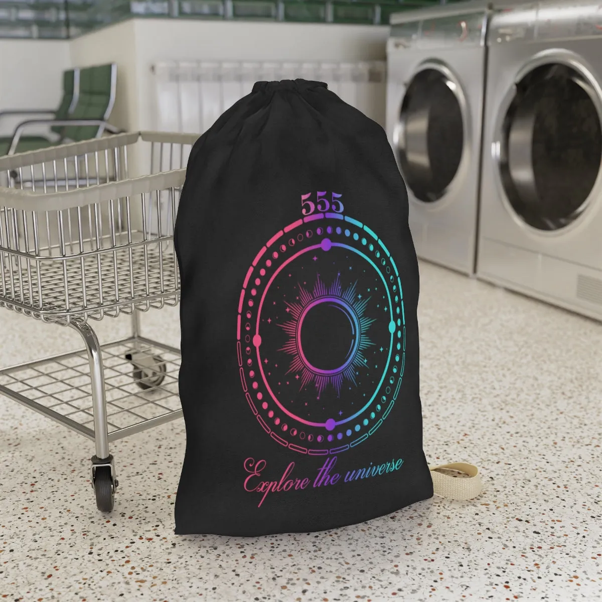 Yoga Spiritual Meditation Laundry Bag -  Change 555 Angel Number